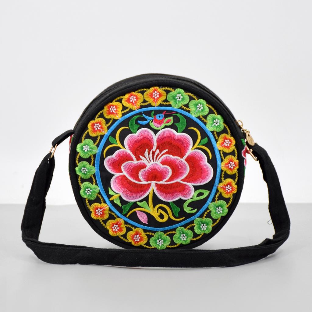 Сумка через плечо из холста с цветочной вышивкой для женщин, сумка-мессенджер, сумка для мобильного телефона, кошелек, женские маленькие сумки через плечо, сумка через плечо