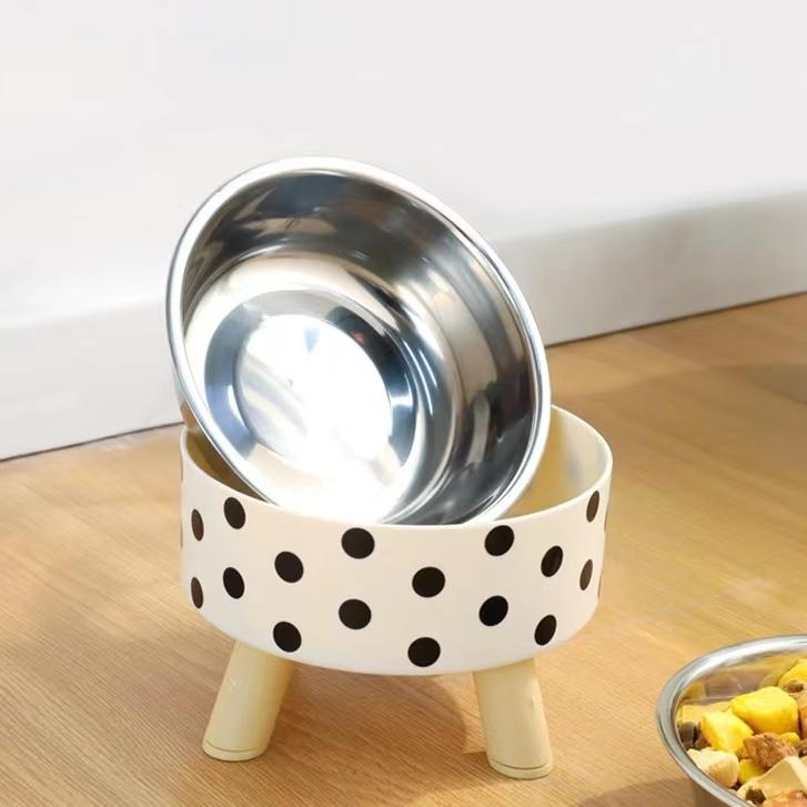 4-угольные миски для кошек из нержавеющей стали с защитой от травм шеи и позвоночника, с приподнятой подставкой, миски для корма и воды для маленьких собак, нескользящая миска для кормления домашних животных