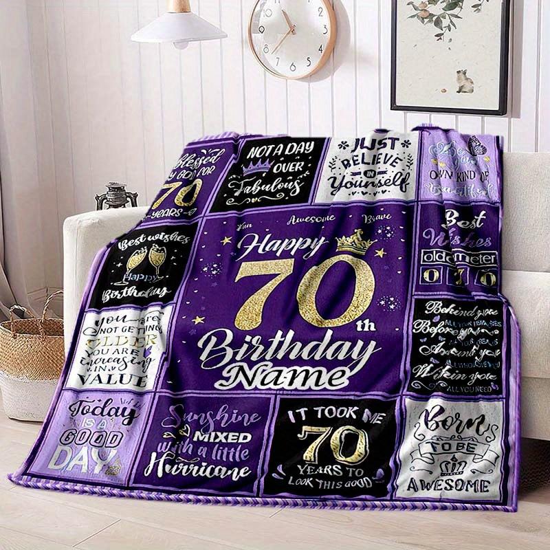 70Th Birthday Customize Your Name Blanket Warm Comfortable And Soft Blankets Are Suitable For Home Lunch Break Blanket Office Sofa Sofa Gift To