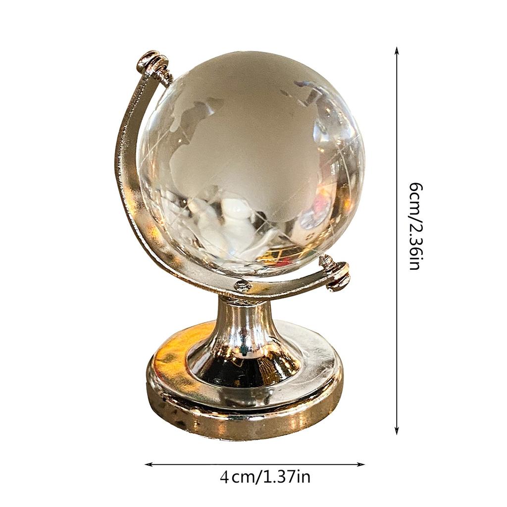 1pcs Globe Desktop Ornament Mini Crystal Ornaments Desk Decoration Crafts Christmas Decorations for House Office Accessories
