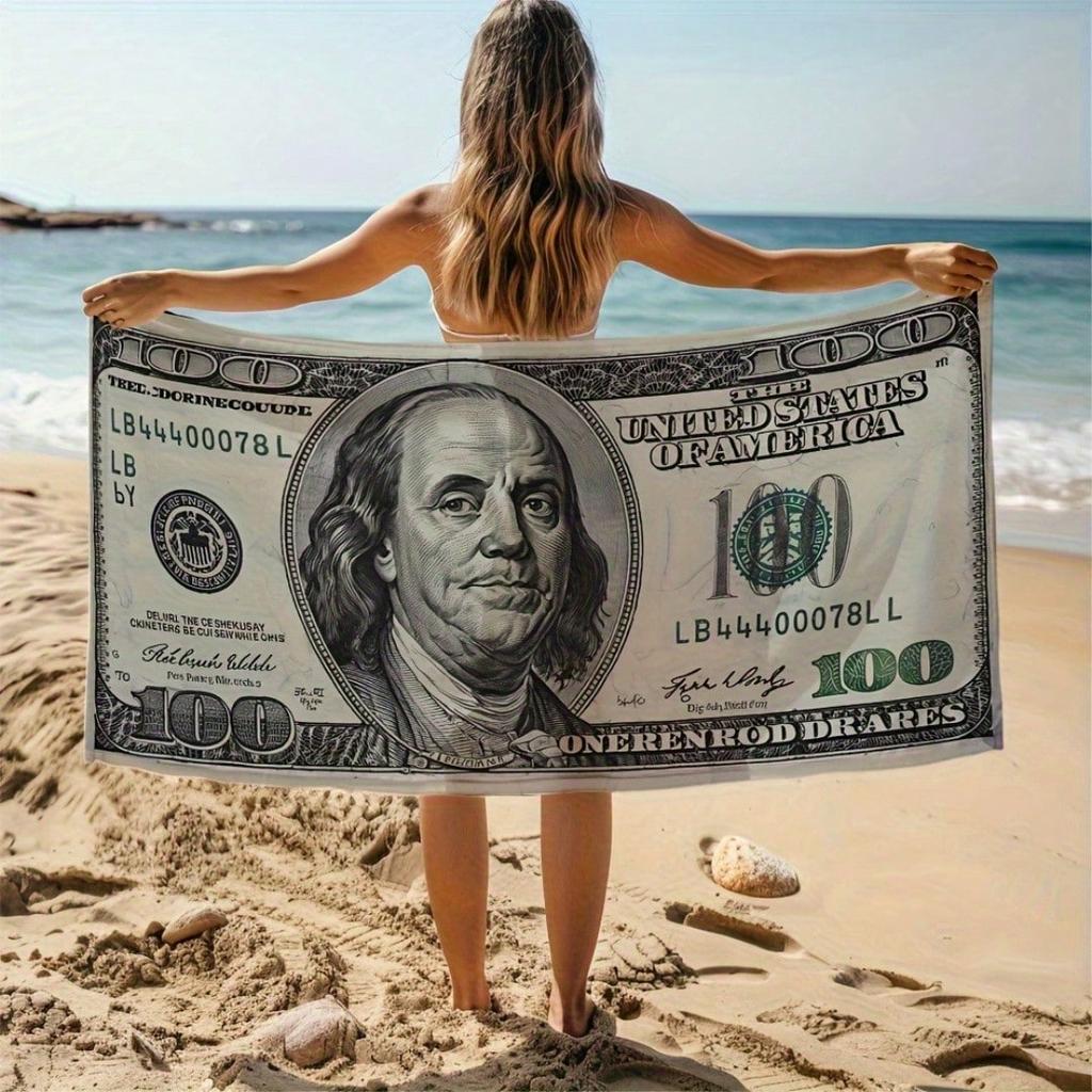 Забавное пляжное полотенце с принтом долларовых купюр, новинка, тематическое полотенце для ванной с денежной тематикой для взрослых, для бассейна, плавания, путешествий
