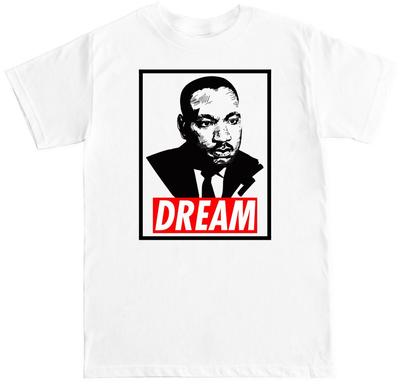 MLK МЕЧТА МАРТИН ЛЮТЕР КИНГ МЛ. МЕСЯЦ ЧЕРНОЙ ИСТОРИИ АКТИВИСТ ПРАВА МУЖСКАЯ ФУТБОЛКА Унисекс Футболка