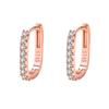 925 Sterling Silver Crystal Jewelry Fashion Zircon Circle Hoop Earrings For Woman New XY0179