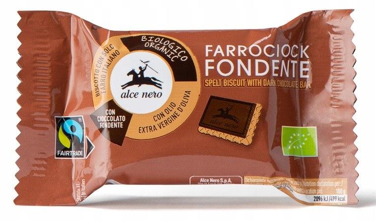 SPELT BISCUITS WITH DARK CHOCOLATE FAIR TRADE ORGANIC 28 g - ALCE NERO