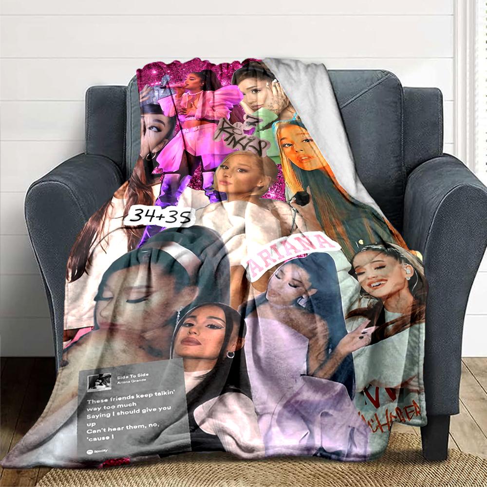 Ariana Grande Collage Blanket Soft Throw Blanket For Home Bedroom Bed Sofa Travel Office Solid Christmas Blanket