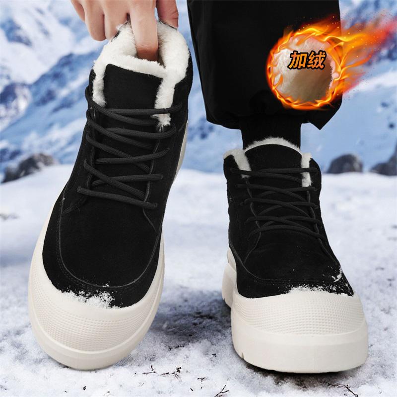 Shoes for Men Cotton-padded Shoes Casual Sneaker Skateboard Male Sneakers Wear-resistant Outdoor Boots Height Increasing Fashion
