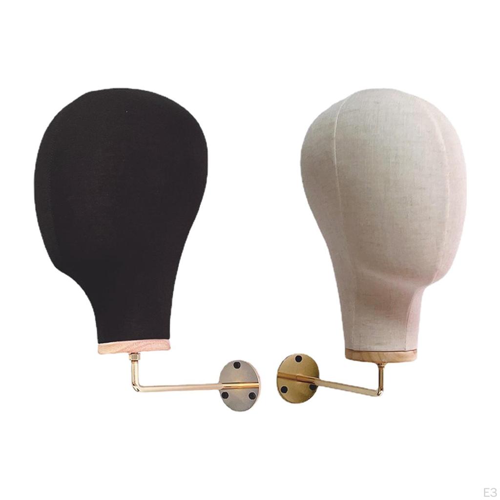 Manikin Head Canvas Mannequin ,Multipurpose Sturdy Wall Mounted Wig Display Hat