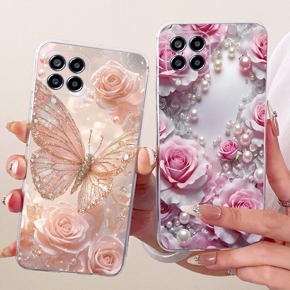 Transparent For Samsung M33 5G Case Cover Cute Cat Fashion Butterfly Funny Painted Casing For Samsung Galaxy M33 5G M336B M336K
