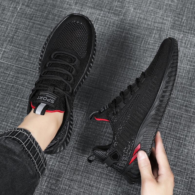 Four Seasons Flying Weaving Men's Shoes Men's Outer Mesh Shoes Outdoor Breathable Sports and Leisure Shoes