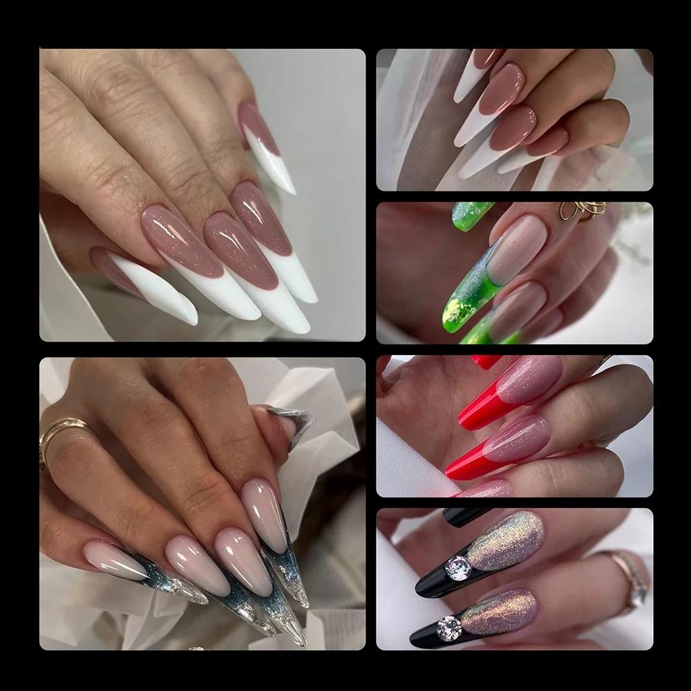 150 шт./коробка типсы для наращивания ногтей, полное покрытие, многоразовый французский маникюр, высококачественные двойные формы, форма для ногтей