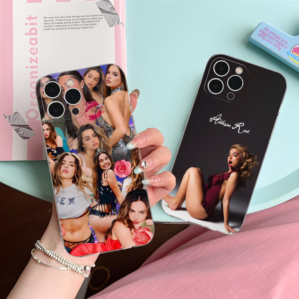 Чехол для мобильного телефона Addison Rae для iPhone 17 16 15 14 13 12 11 X XR XS Air Pro Max Plus Mini Прозрачный Цветной Чехол Чехол Красивый