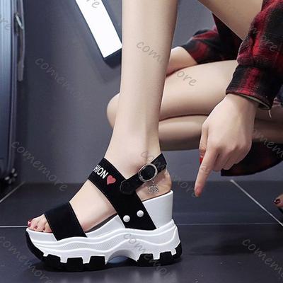 Празднуйте женские платформенные сандалии 2025 лето массивный высокий каблук сандалии женские танкетки обувь гладиатор с открытым носком сандалии женские