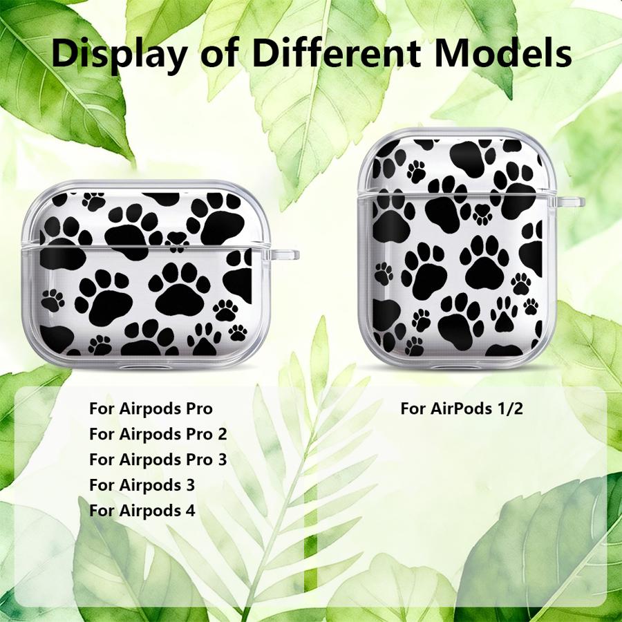 Прозрачные чехлы для наушников Cover Case Для Airpods Pro 2 4 3 Pro2 Pro3 1 Милые отпечатки лапок домашних животных