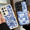 Чехол для телефона Samsung Galaxy S26 S25 Ultra S24 FE Сине-белый фарфоровый узор Мягкий силикон S23 Plus S22 + S21 S20 5G