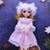 30CM Mini Movable 23Jointed Doll Girls Toy 3D Big Eyes BJD Princess Full Outfits Dresses  Collection Childrens Doll Gift