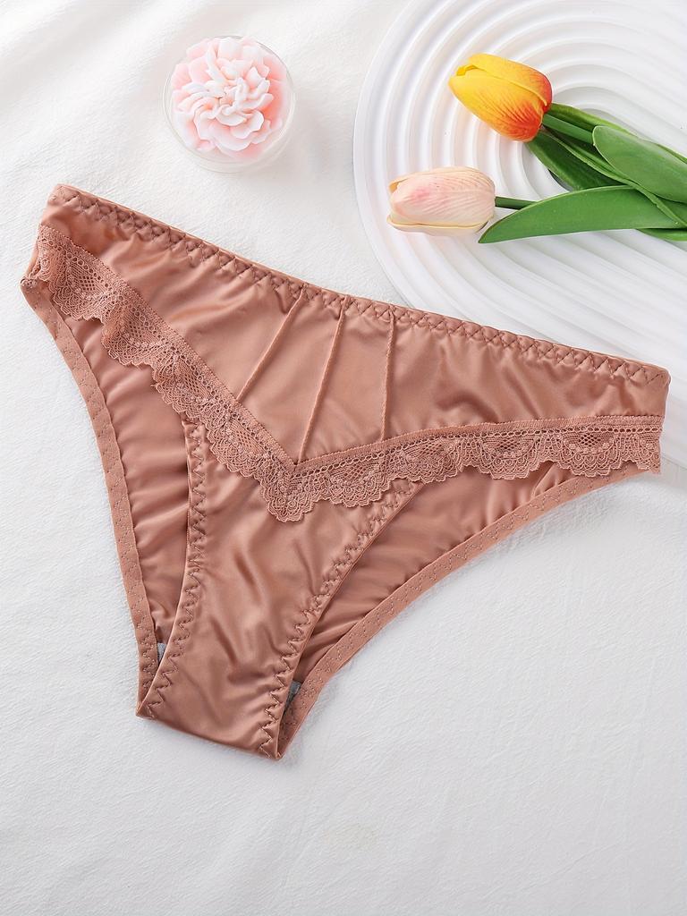Элегантные кружевные трусики с вышивкой, дышащие и удобные, бесшовные трусики, женское нижнее белье