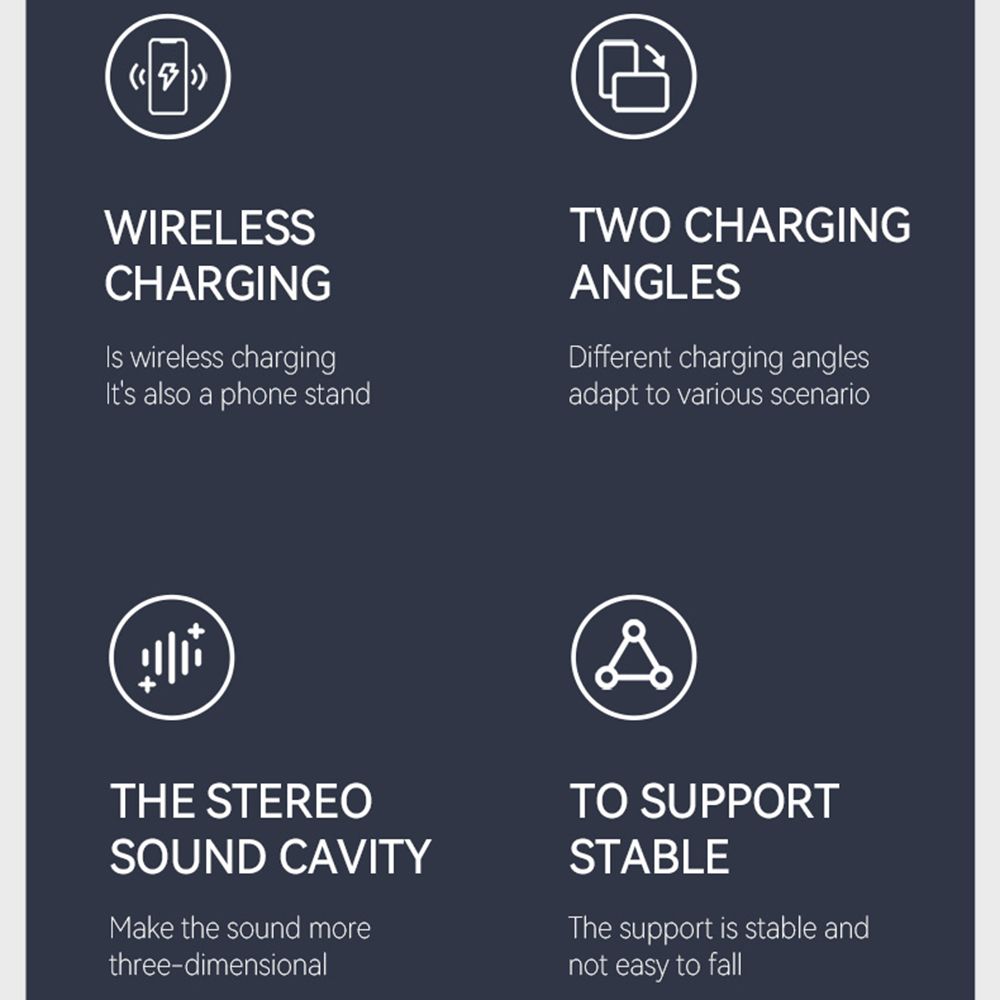 Портативный динамик 15 Вт Беспроводное зарядное устройство для телефона Держатель для телефона Мини-кресло Быстрое зарядное устройство