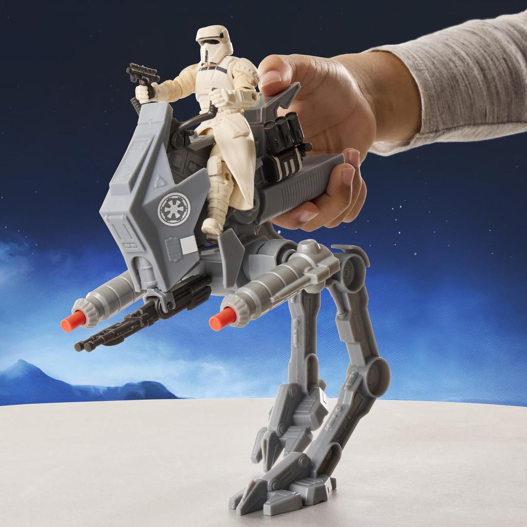 Hasbro ЗВЕЗДНЫЕ ВОЙНЫ Мандалорец и Грогу ActionVerse AT-RT и Имперский пилот, Фигурка и Транспортное средство, Мальчики и Девочки Возраст 4+ Игрушка G2840 (аутентичный)