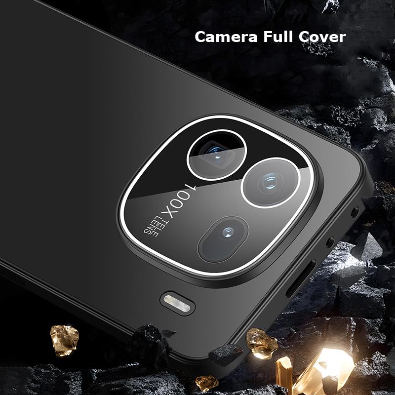 Для vivo iQOO 12 Pro Dazzle Plating Корпус ПК Камера Полное покрытие с пленкой для объектива Супер против падения Силикагель Край Противоскользящий чехол Защитный чехол