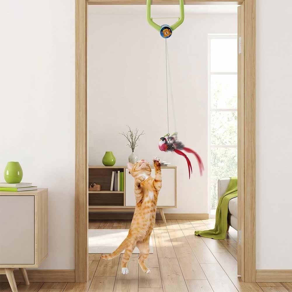 Retractable Smart Hanging Feather Toy Funny Self-Entertainment Toy  Self Entertainment