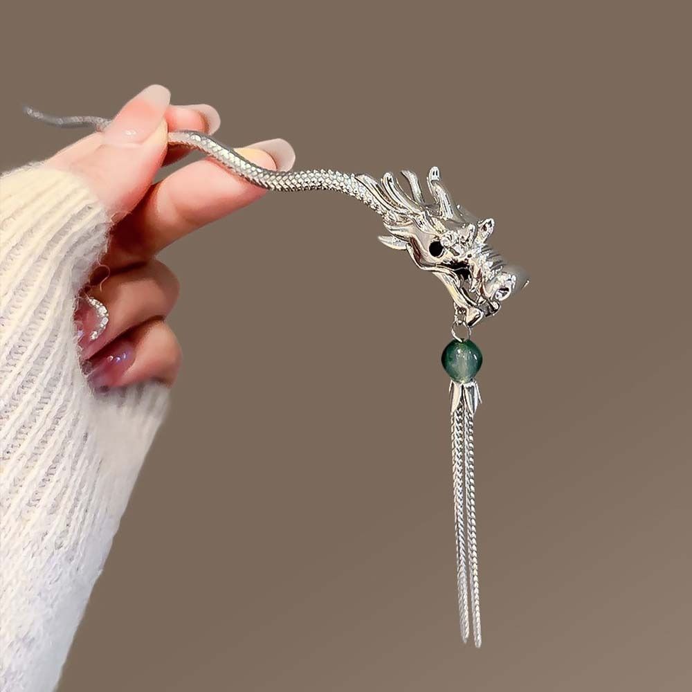 Головные уборы Hanfu, заколка для волос с кисточками, волнистая форма, заколка для волос в китайском стиле, палочка для волос в виде дракона, женская/девушка