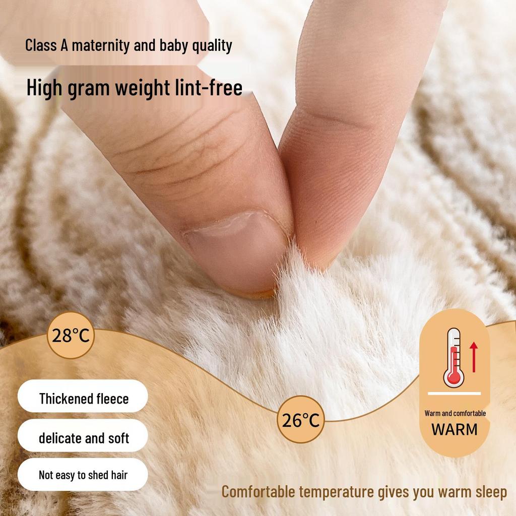 2025 Сверхтолстое плюшевое постельное белье с подкладкой из кроличьего меха для зимы - Односпальная простыня-пододеяльник и чехол на матрас из молочного велюра