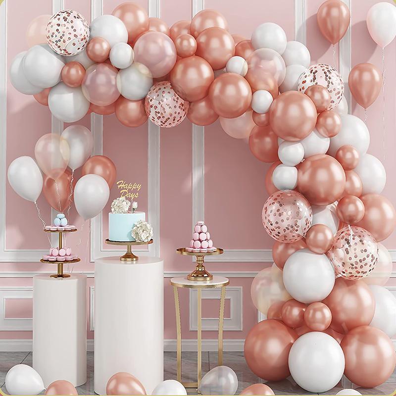 Luxury Party Supplies Balloon Set Retro Powder Skin Metal Gold Balloons Arch Wedding Balloons for Wedding