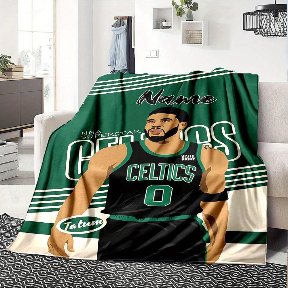 Jayson Tatum Celtics Basketball Player Themed Blanket Personalized Name Four Seasons Comfort Fashionable Design Suitable For Sofa Bed Travel Camping
