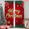 2pcs 2D Flat Printing Merry Christmas Popular Curtains Snowman Christmas 00 Polyester Without Electricity Festive Curtains