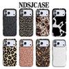 Роскошный чехол Clmj Mocha Meadow с принтом гепарда для iPhone 17 17e 16e 16 15 14 13 12 XR XSMAX Air Pro Max Plus Двухслойный