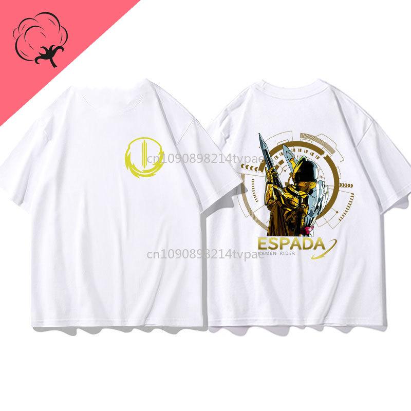 Masked Rider KaUnisex Rider Camiseta Eazan Espada Anime Shirt Personality Cotton Two Siede Printed Shirt Cool Cartoon Y2k Clothes