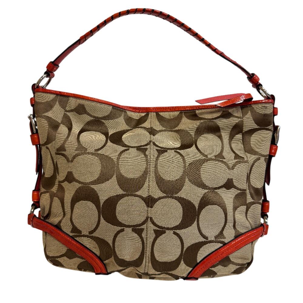 Coach 18903 Фирменная холщовая сумка через плечо бежевый холст Женская Б/У