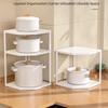 Space Saving Corner Pot Storage Rack 2/3 Tier Cabinet Pot Lid Holder  Bathroom