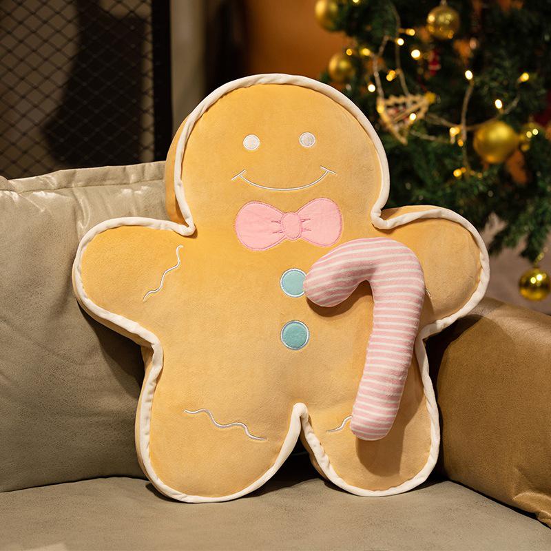 Christmas Gingerbread Man Pillow & Tree Cushion - Holiday Gift for Kids