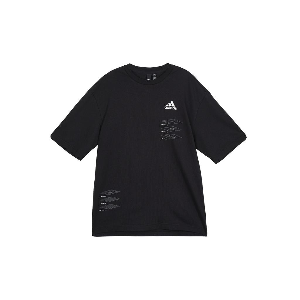 adidas Мужская футболка с опущенными плечами, черная, H40191