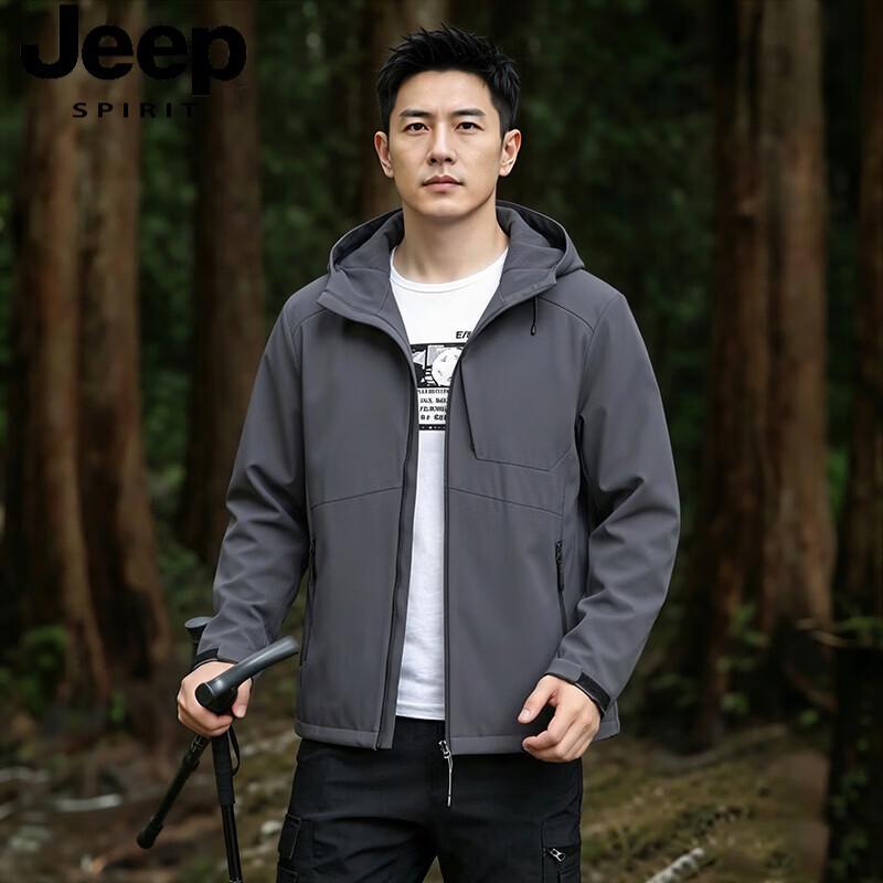 JEEP SPIRIT Men's Autumn Outdoor Functional Hiking Jacket