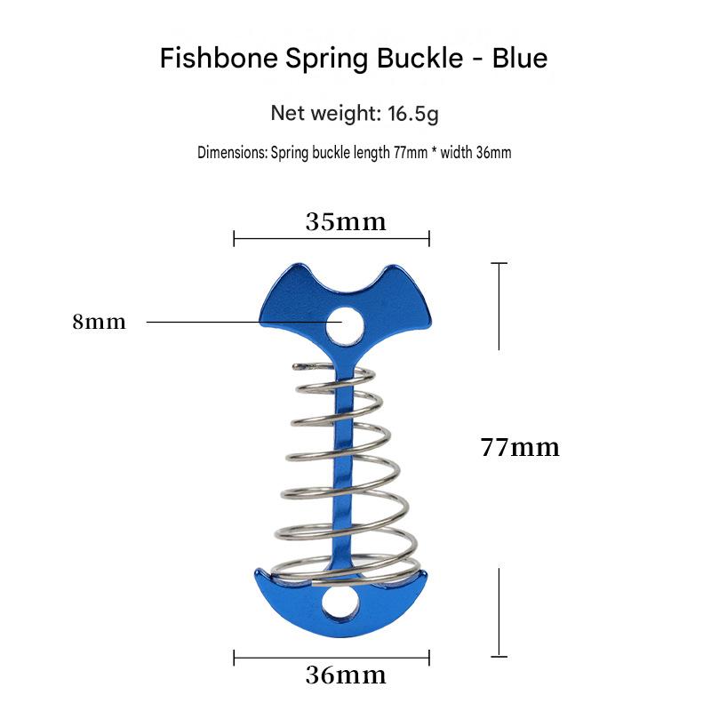 Anchor Type Fishbone Spring Fixed Tent Pegs Aluminum Alloy 4mm Thick for Outdoor Camping Deck Plank Road Windproof Rope