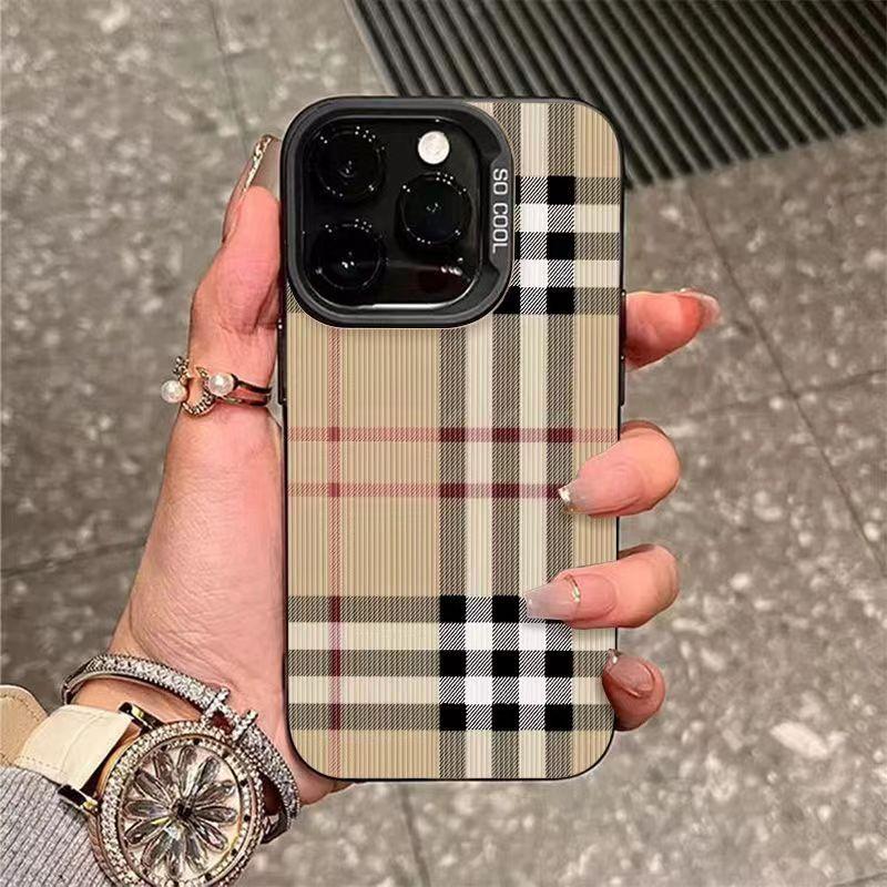 Совместимо с чехлом для телефона Apple iPhone 17 Pro Max 14/13/12/11 Минималистичный 16 Клетчатый узор 8/XS/XR 15