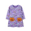 European and American Style Children's Dress 25 New Autumn Products Round Neck Girls' Beautiful Dress Halloween Baby Long-Sleeved Children's Dress