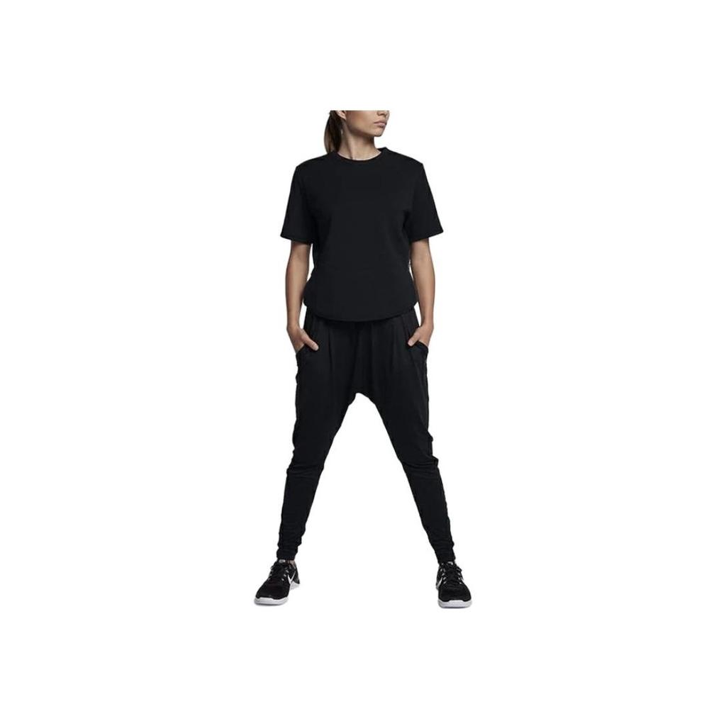 Nike Dri-Fit Solid свободный крой трикотажные длинные брюки женские брюки черные 933669-010