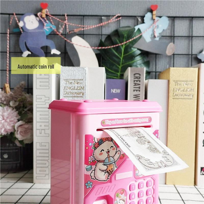 Fingerprint Money Jar Piggy Bank – Automatic Rolling, Password Safe, Music Toy for Children
