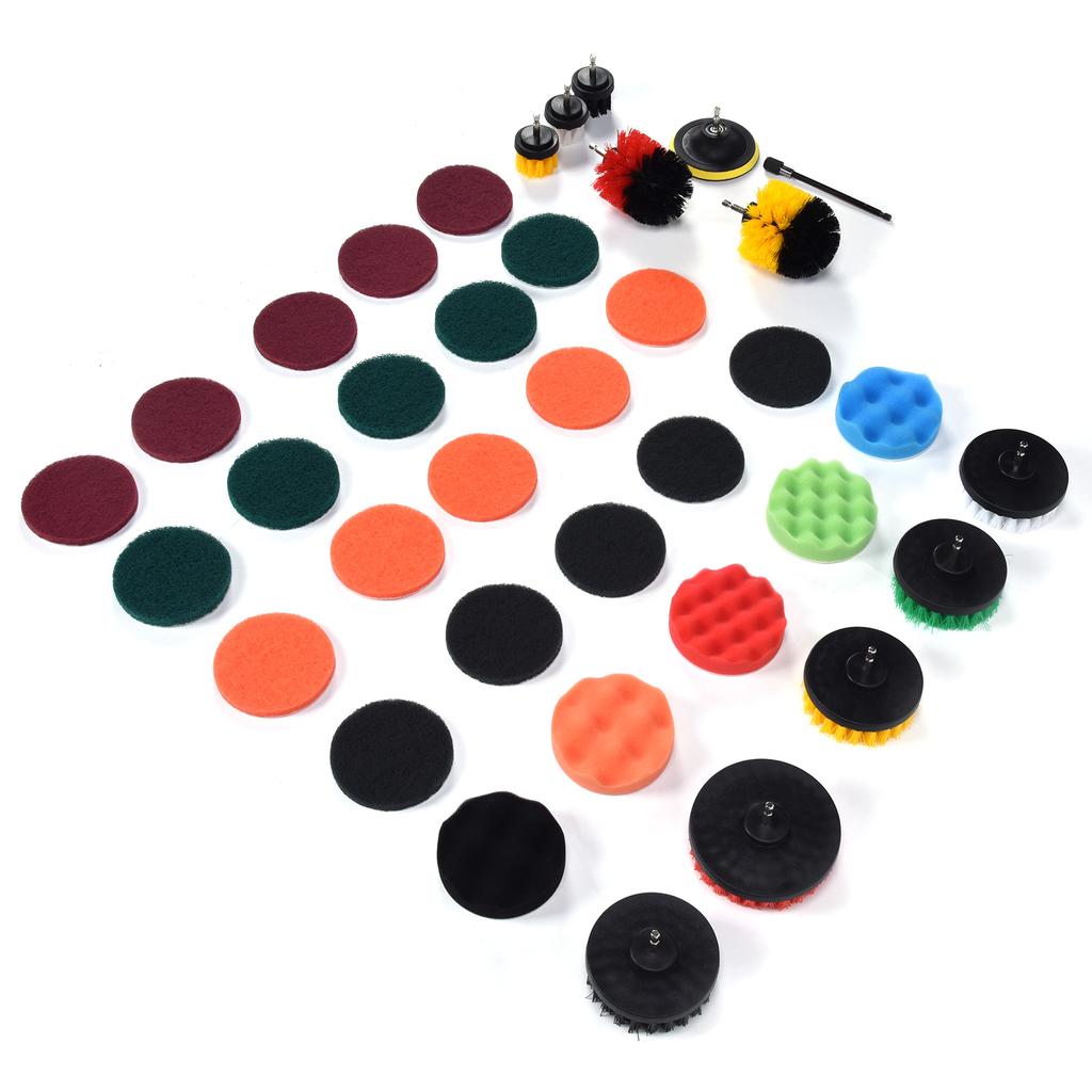 37 шт. набор насадок для дрели, щетки для чистки и губки, щетка для полировки для дома