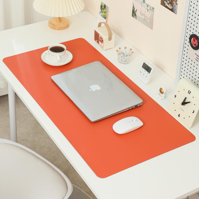 Simple eye protection thickened locking edge mouse pad large high-end dirt-resistant office desk pad solid color waterproof computer mat