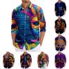 Men's Spring Casual Loose Printed Long Sleeved Shirt Men's Shirt