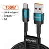 Кабель Toocki 7A USB Type C для Huawei Honor 100W/66W Быстрая зарядка Зарядное устройство USB C Кабель для передачи данных Для Poco Oneplus Samsung