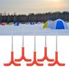 5PCS Metal Plastic Ice Fishing Stakes Y-Handle Grip Tent Stakes Drill Rod Holders  Winter Camping