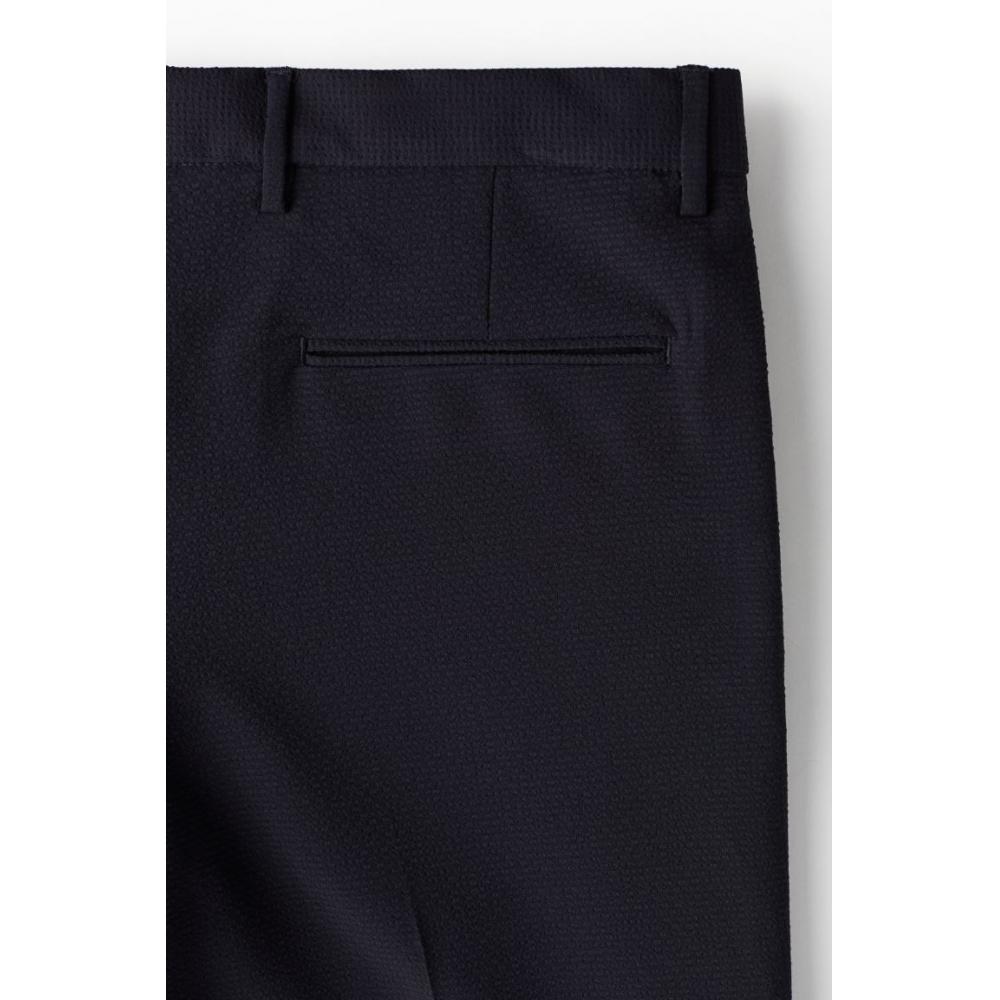 H M sliM Fit Seersucker Suit Pants Navy Blue