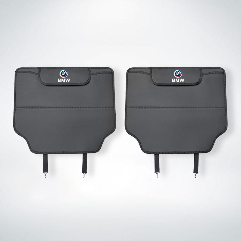 Leather Car Anti-Kick Mat With Storage Bag Auto Accsesories For BMW 50th Anniversary Edition E46 E53 E90 E60 E93 G01 G20 X3 F30
