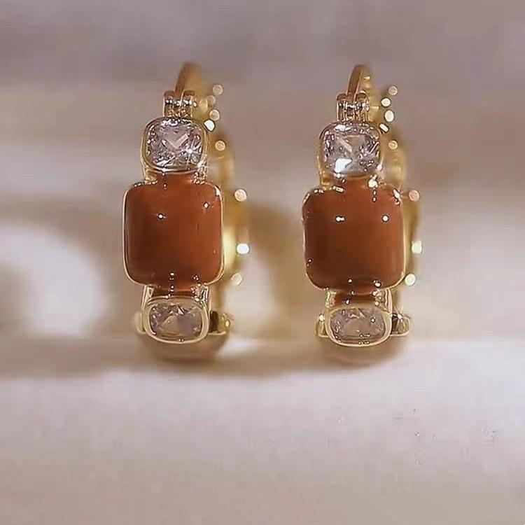 Изысканные серьги с коричневым цирконием, уникальный дизайн для женщин, модные персонализированные повседневные аксессуары, вечерние украшения, подарки на день рождения