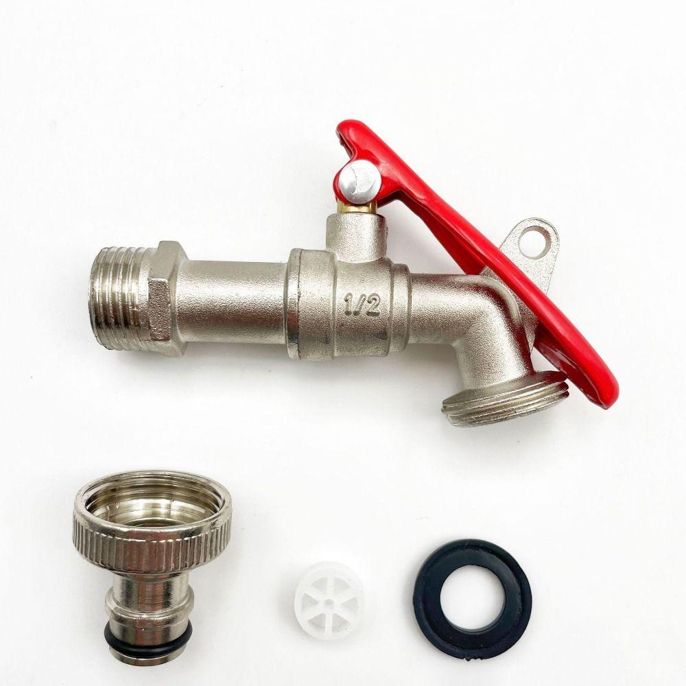 1/2 Inch 3/4 Inch Garden Hose Faucet Zinc Alloy Thread Water Tap Universal Lockable Faucet